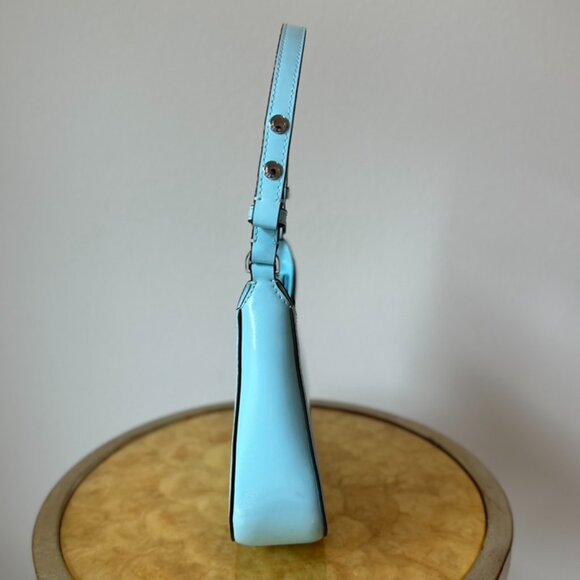 Tory Burch Emerson Patent Leather Shoulder Bag in Light Celeste - Picture 4 of 15